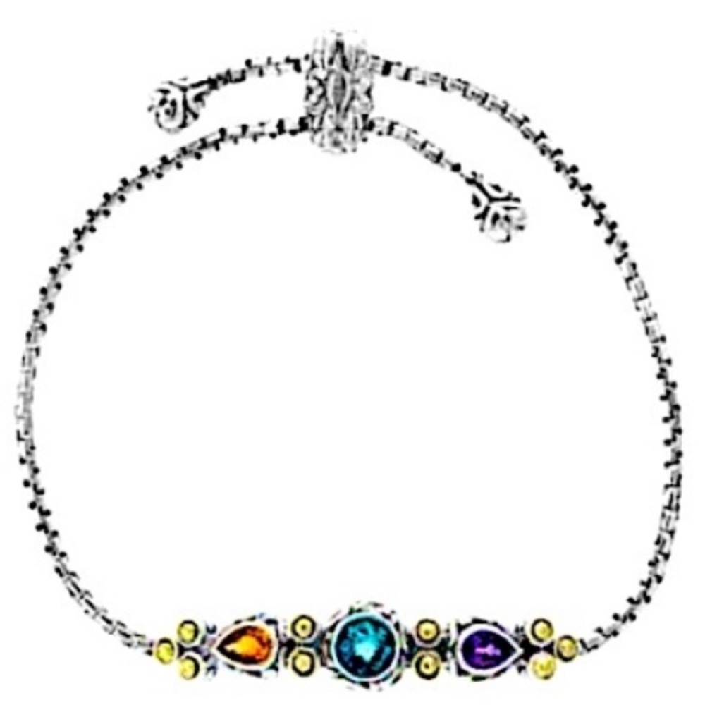 Effy Amethyst Blue Topaz Citrine Stone Adjustable Bracelet NWT 💎